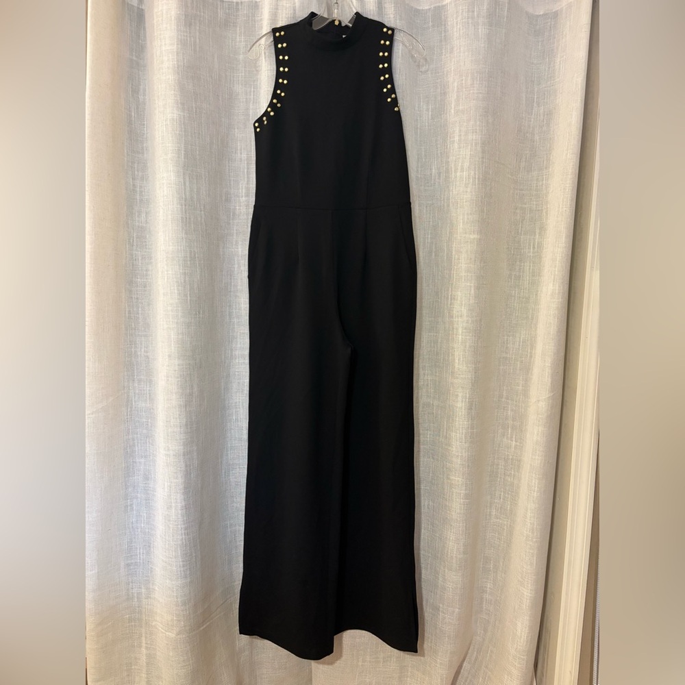 Michael Kors Black Jumpsuit with Gold Studs